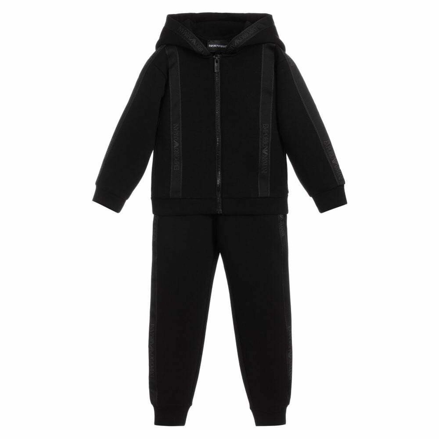 Boys Black Logo Tracksuit, 1, hi-res