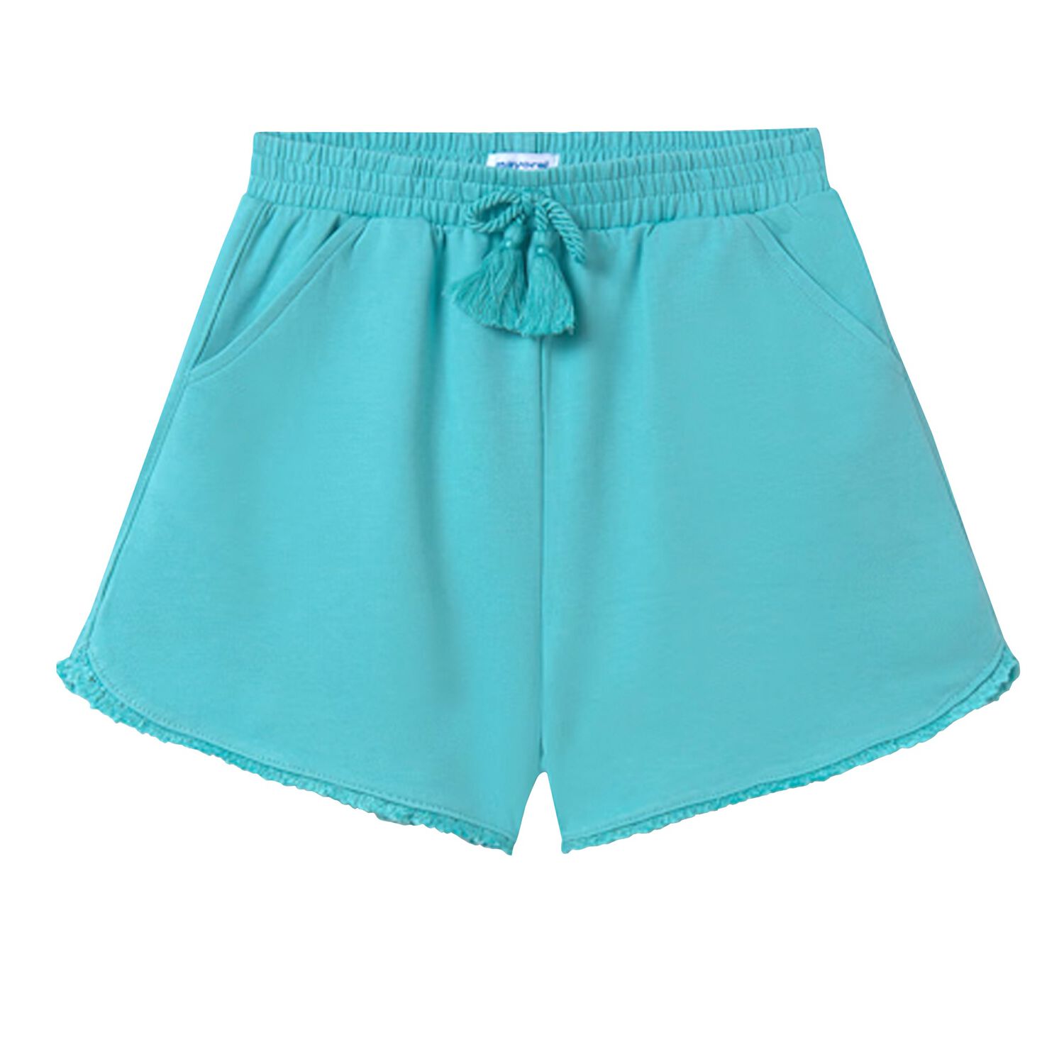 Girls Aqua Fringe Shorts, 4, hi-res image number null