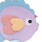 حقيبة كتف بشكل سمكة باللون البنفسجي للبنات , 1, hi-res