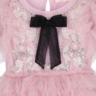 Baby Girls Pink & Black Bow Tulle Greta Dress Set, 1, hi-res