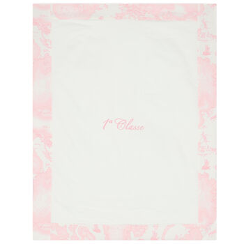 Baby Girls Ivory & Pink Geo Map Logo Blanket