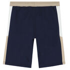 Boys Navy Logo Shorts, 1, hi-res