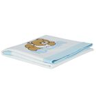 Blue & White Teddy Bear Logo Baby Blanket, 2, hi-res