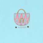 فستان بنات بطبعة حقيبة بالشعار باللون الأزرق, 2, hi-res