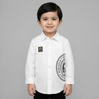 Younger Boys White Logo Shirt, 1, hi-res