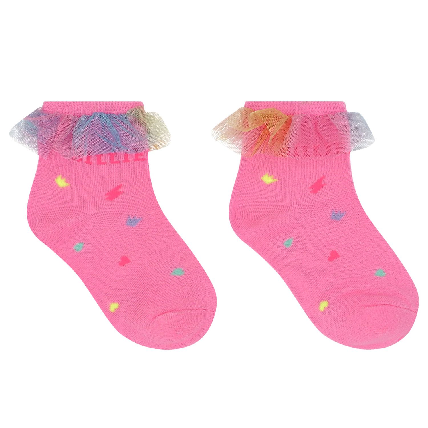 Girls Pink Logo Socks, 1, hi-res