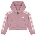 Girls Pink Logo Hooded Zip Up Top, 1, hi-res