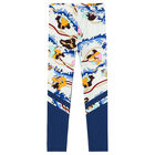 Girls White Printed Leggings, 1, hi-res