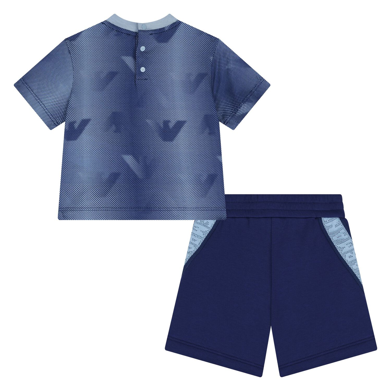 Younger Boys Blue Logo Shorts Set, 1, hi-res