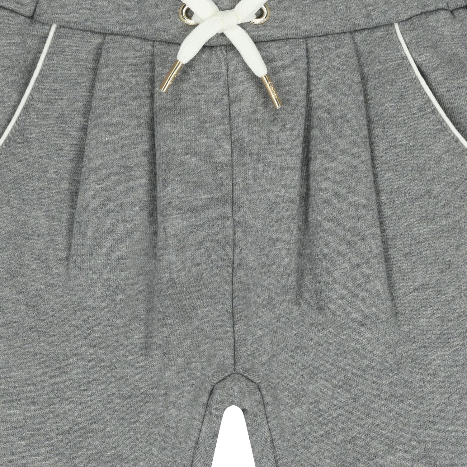 بنطلون رياضى للبنات بالبشعار باللون الرمادى , 1, hi-res