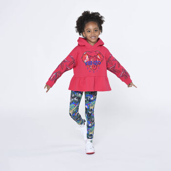 Girls Blue Jungle Leggings