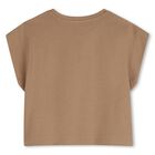 Girls Brown Logo T-Shirt, 2, hi-res