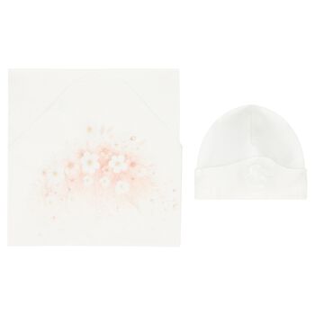 Baby Girls Ivory Floral Blanket Set