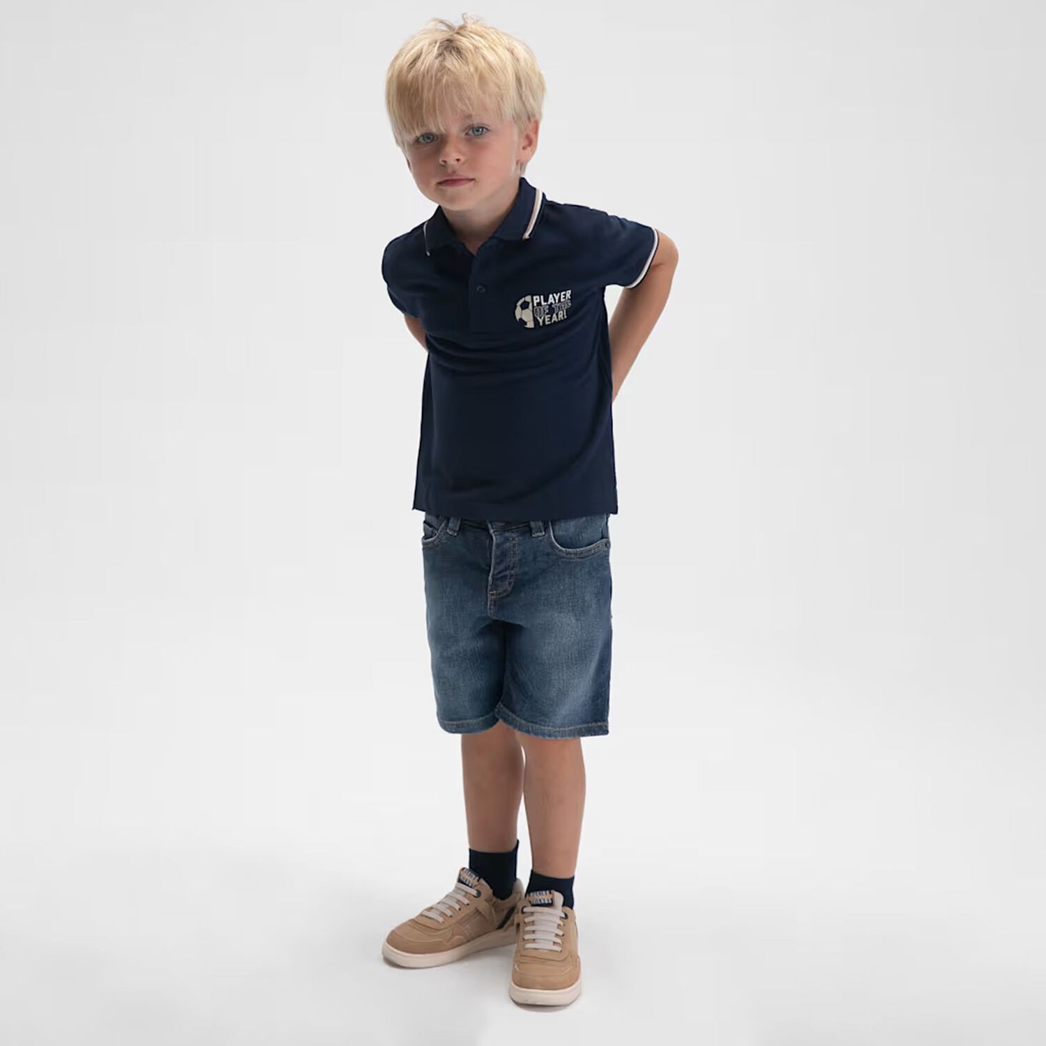 Boys Blue Denim Shorts , 2, hi-res