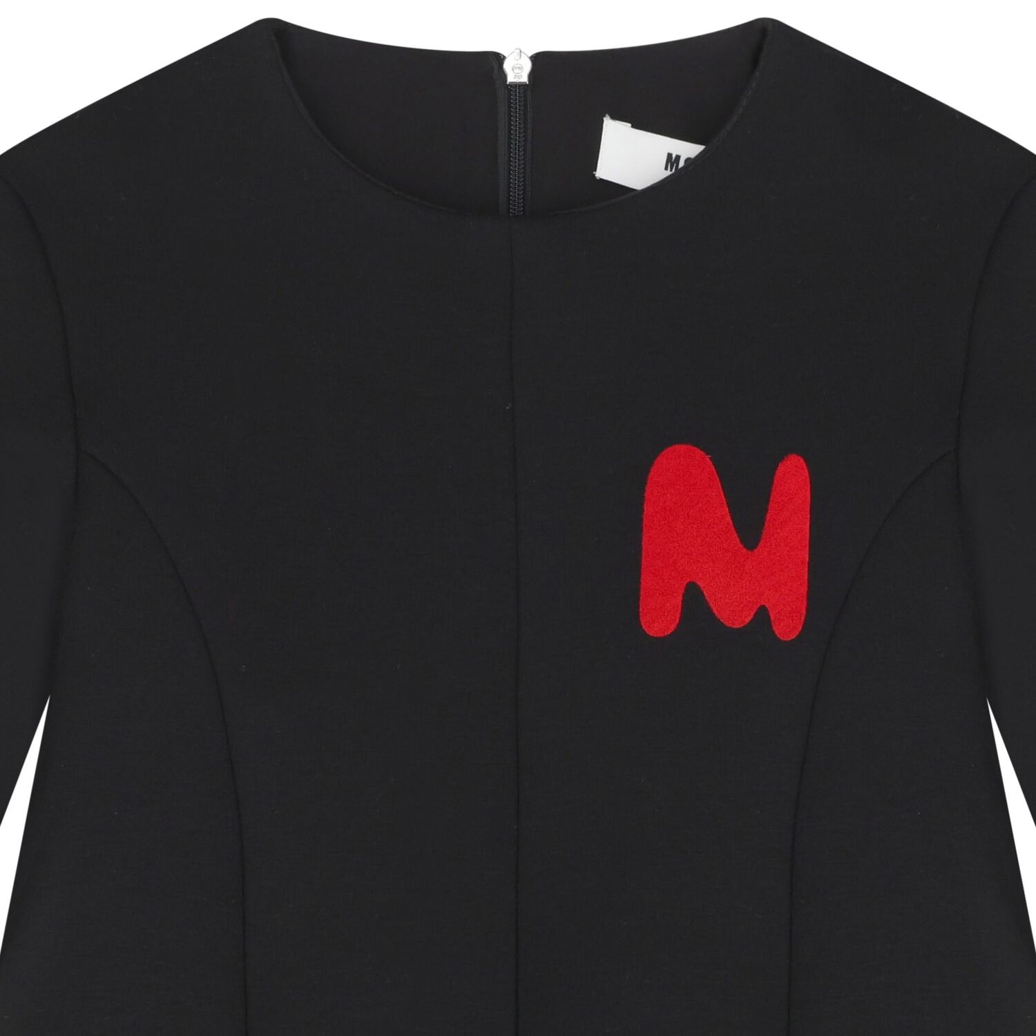 Girls Black Logo Scuba Dress, 1, hi-res