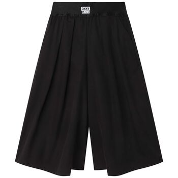 Girls Black Logo Wide Leg Trousers