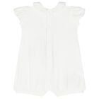 طقم ملابس نوم قطنية للبنات الصغار باللونين البيج والأبيض (قطعتان), 2, hi-res