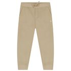 Boys Beige Logo Joggers, 1, hi-res
