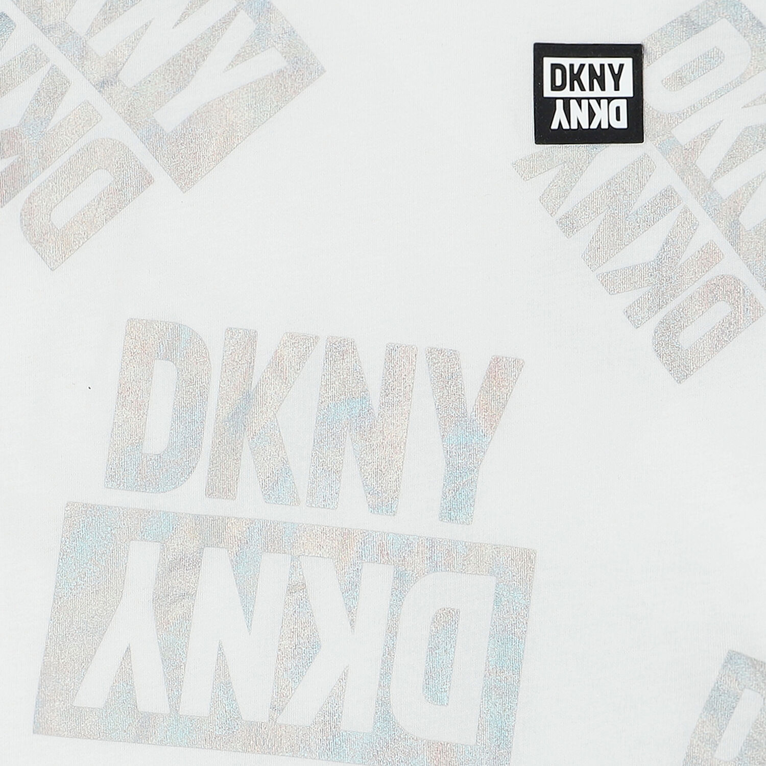 تيشيرت بالشعار باللون الابيض للبنات , 1, hi-res