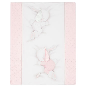 Baby Girls White & Pink Bunny Blanket