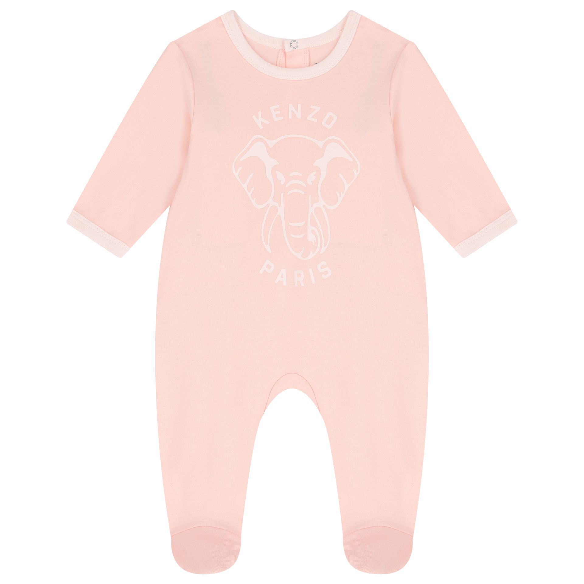 KENZO KIDS Baby Girls Pink Elephant Logo Babygrow Gift Set Junior Couture UAE