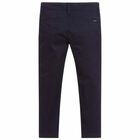 Boys Navy Blue Chino Trousers, 1, hi-res