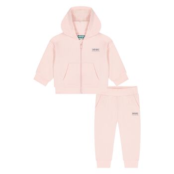 Younger Girls Pink Logo Tracksuit