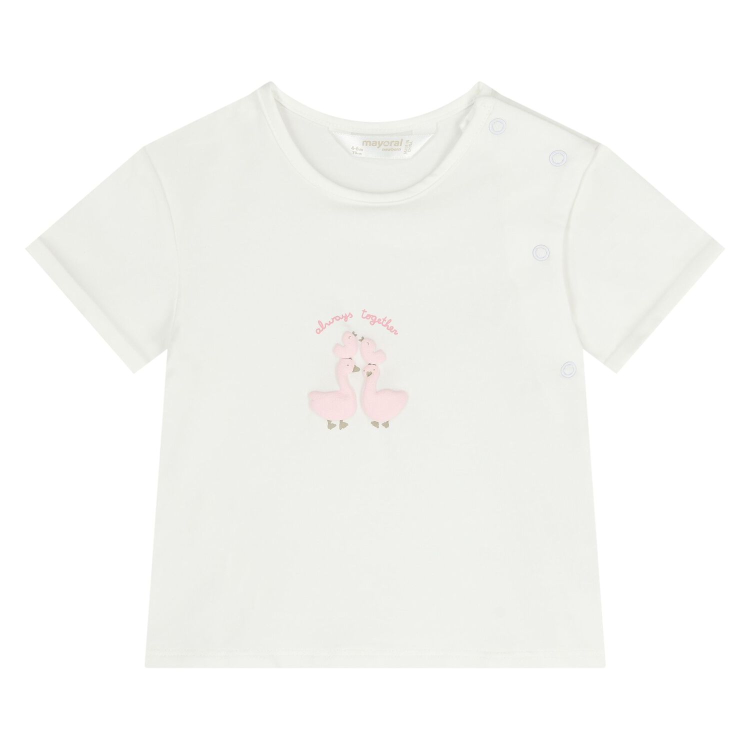 Baby Girls White & Pink Tracksuit Set ( 3 Piece ), 4, hi-res