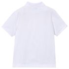 Boys White Logo Polo Shirt, 4, hi-res