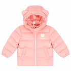 Younger Girls Pink Logo Coat, 1, hi-res