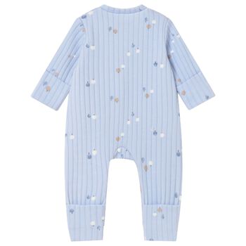 Baby Boys Blue Ribbed Babygrow