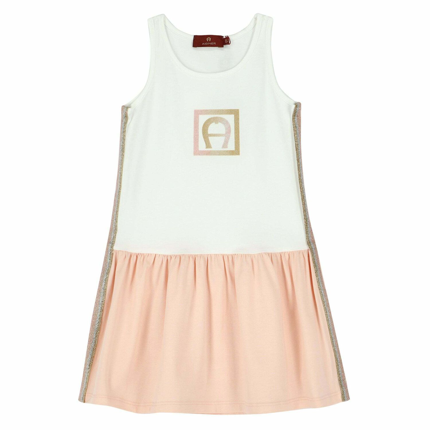 Girls Pink & White 2 Piece Dress Set , 1, hi-res image number null