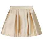 Girls Ivory & Gold Embellished Skirt Set, 1, hi-res