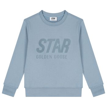 سويت شيرت اولاد بالشعار باللون الازرق 