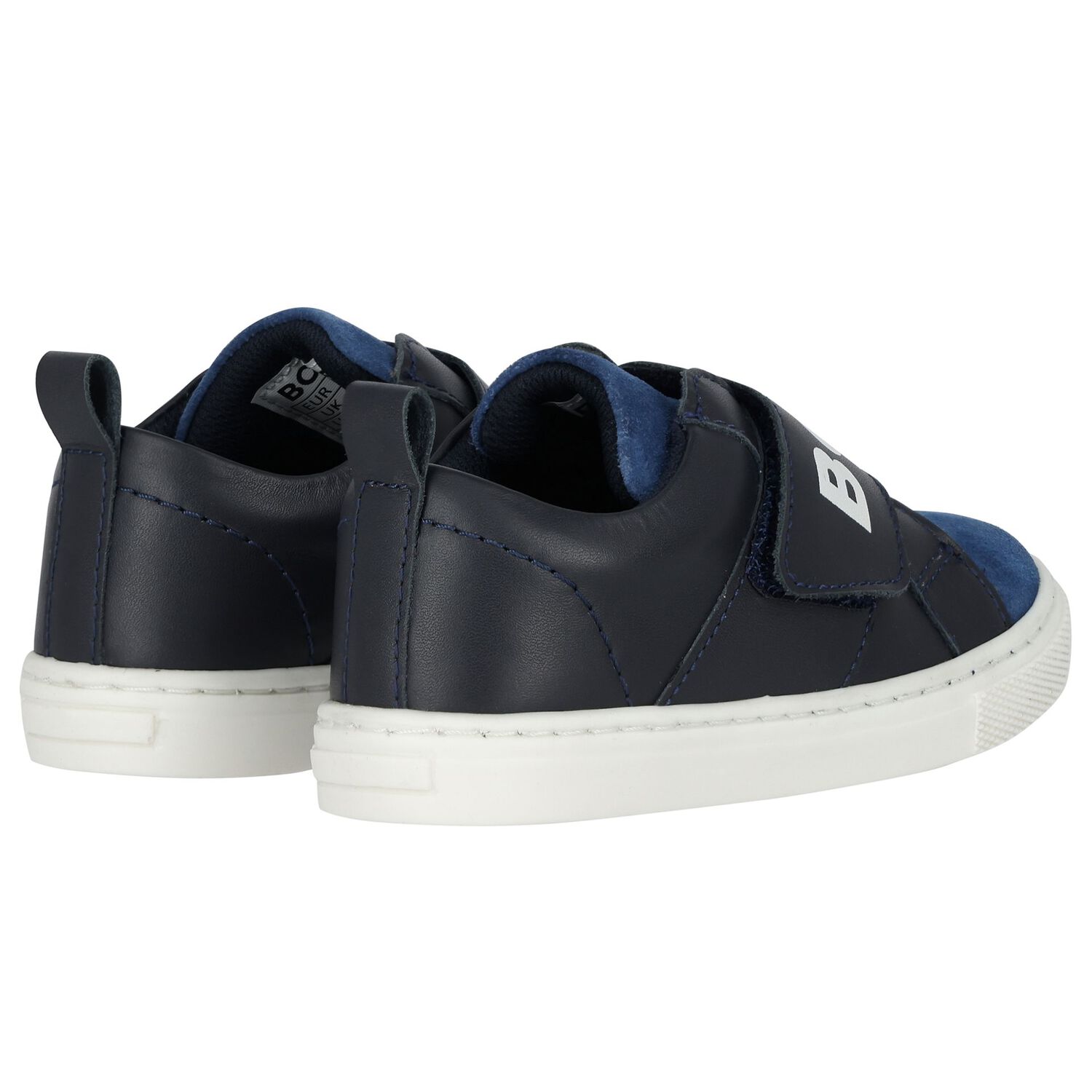 Boys Navy Blue Logo Trainers, 1, hi-res image number null