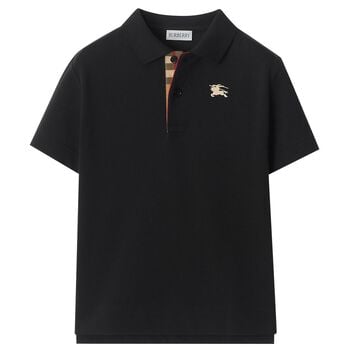 Boys Black EKD Logo Polo Shirt