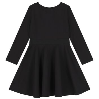 فستان بنات  بالشعار باللون الأسود