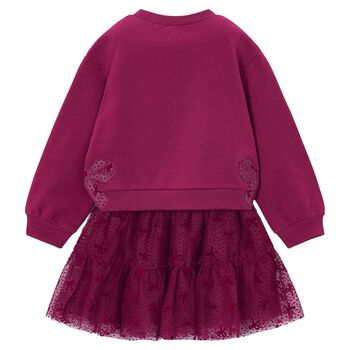 Girls Red Bow Tulle Skirt Set
