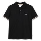 Boys Mini-Me Black Logo Polo Shirt, 2, hi-res