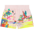 Girls Pink Cotton ShortsÂ , 1, hi-res