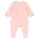Baby Girls Pink & White Logo Babygrow, 1, hi-res