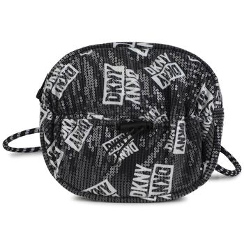 Girls Black Logo Sequin Bag