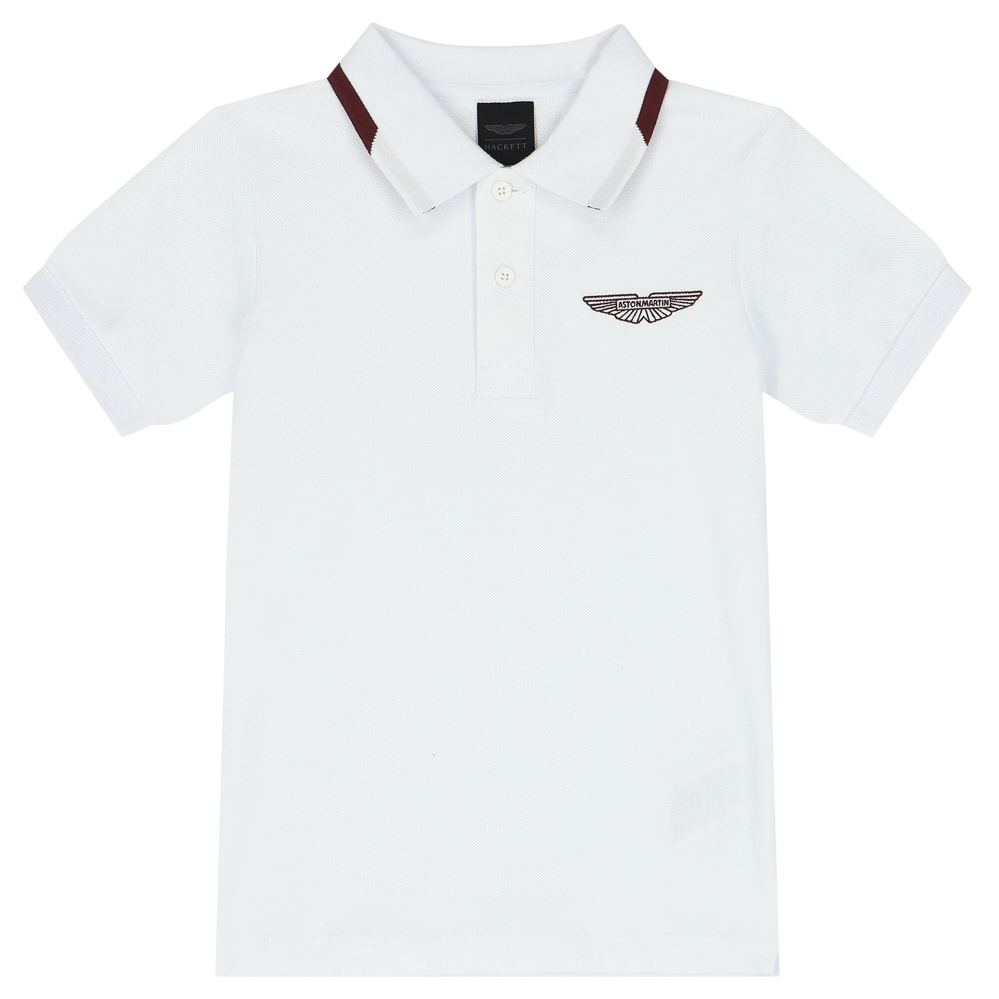 Hackett London Boys White Aston Martin Logo Polo Shirt Junior Couture UAE
