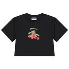 Girls Black Teddy Bear Logo Shorts Set, 1, hi-res