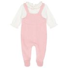 Baby Girls White & Pink Logo Babygrow Set, 1, hi-res