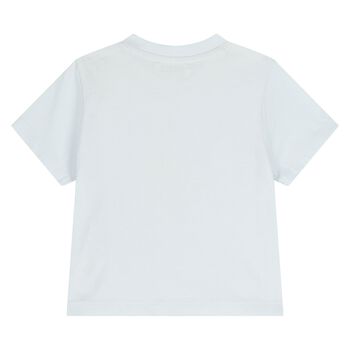 Younger Boys Blue Tiger Logo T-Shirt