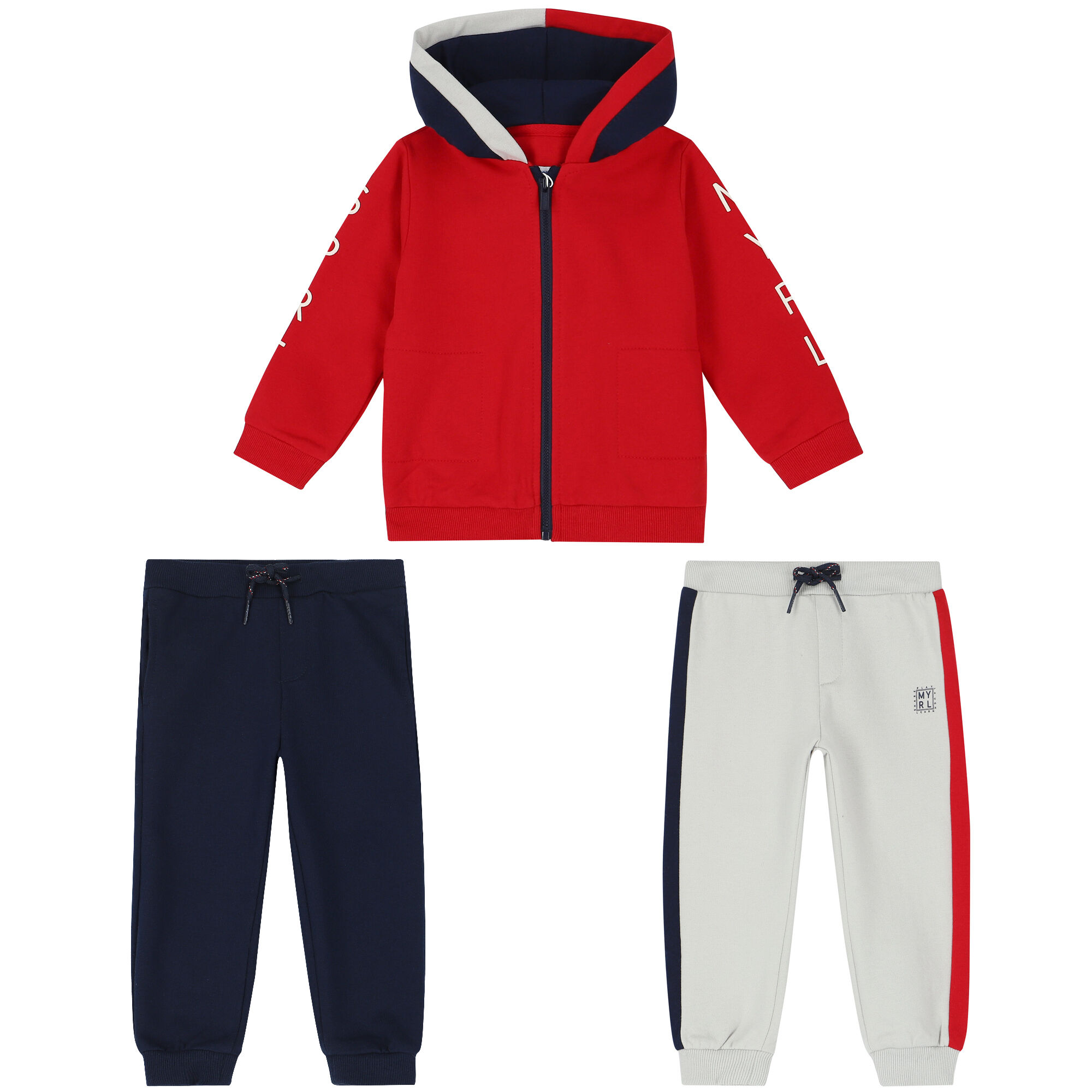 Mayoral Younger Boys Red Ivory Navy Tracksuit Junior Couture UAE