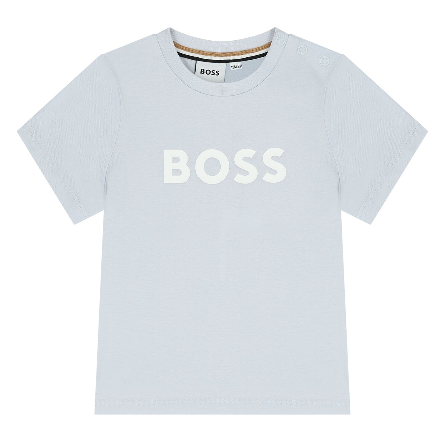 Younger Boys Mini Me Blue Logo T-Shirt, 8, hi-res