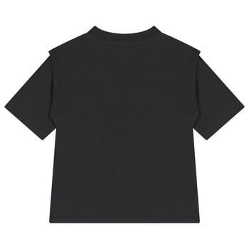 تيشيرت اولاد بالشعار باللون الاسود 