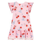 Younger Girls Pink Cherry Dress, 1, hi-res